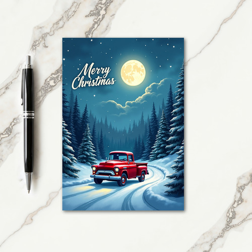 Vintage Winter Night Card