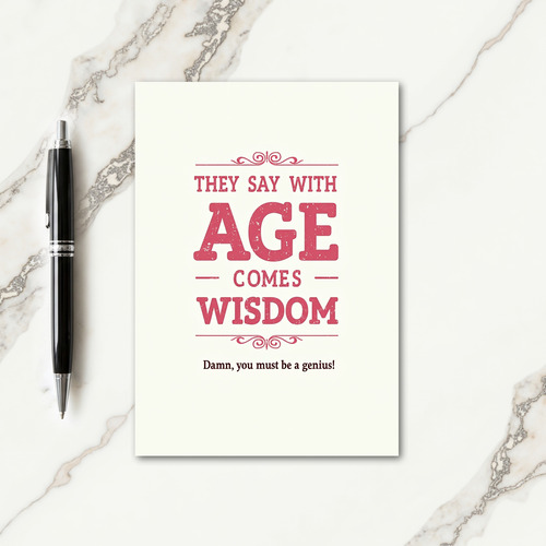 Vintage Wisdom Text Birthday Card