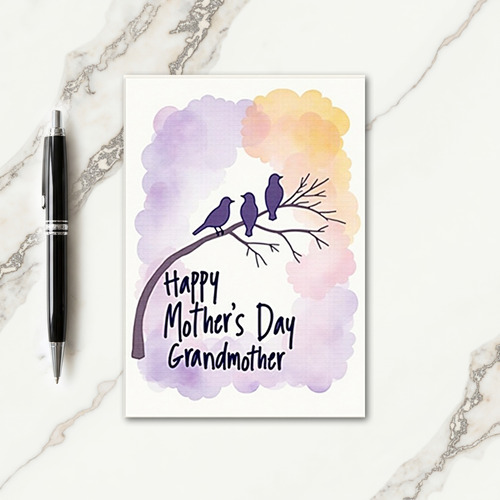 Violet Birds Mothers Day Card