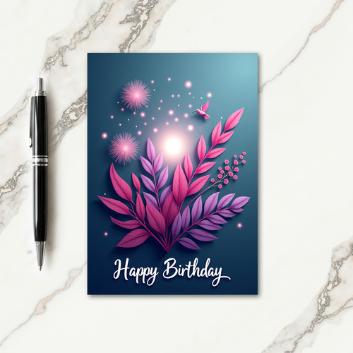 Violet Bloom Birthday Card