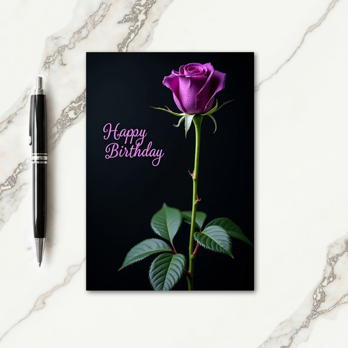 Violet Bloom Birthday Wish Card