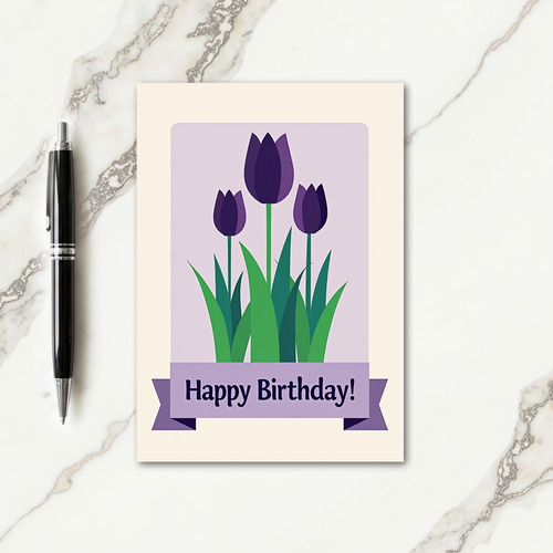 Violet Blooms Birthday Card
