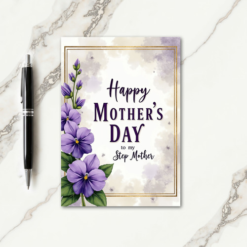 Violet Blossoms Mothers Day Card