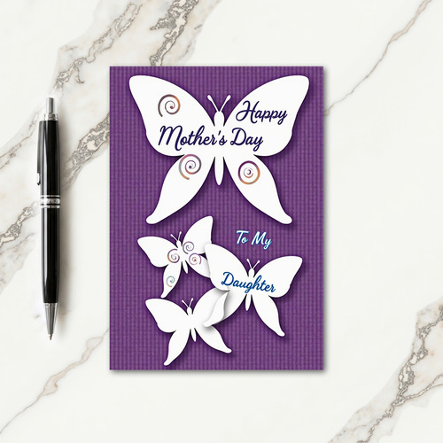 Violet Butterflies Mothers Day Card