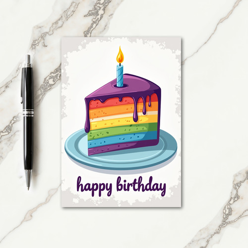 Violet Cake Birthday Card