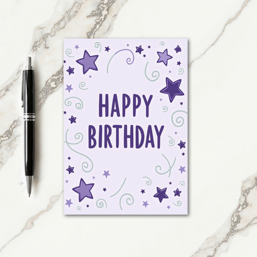 Violet Celestial Birthday Card