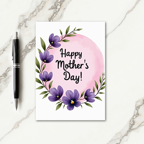 Violet Flowers Mothers Day Card