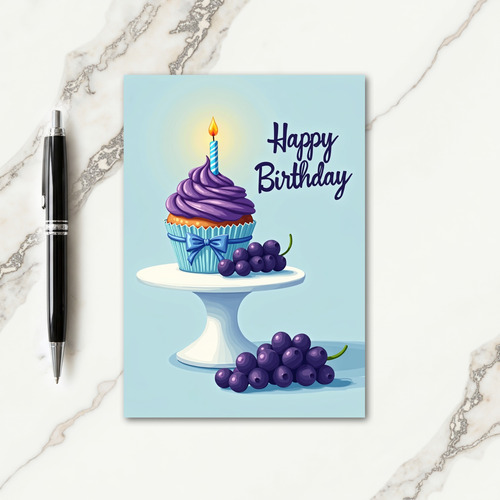 Violet Frosted Birthday Card