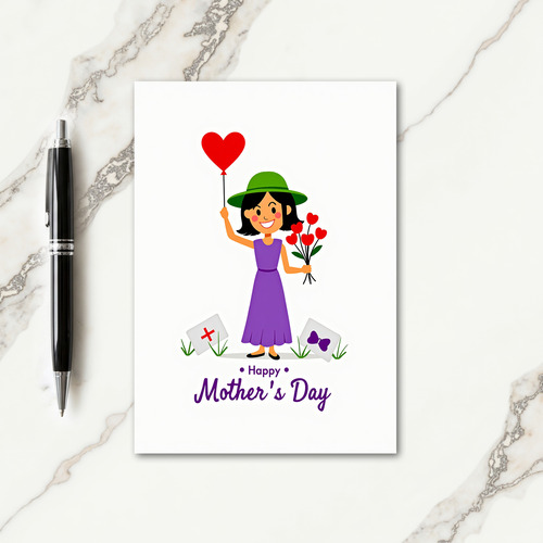 Violet Gown Mothers Day Heart Card