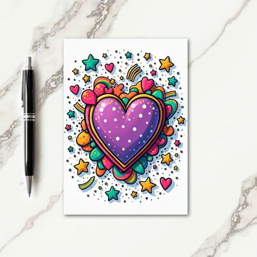 Violet Heart Birthday Card