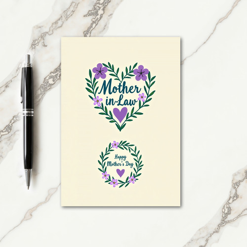 Violet Heart Mother Card
