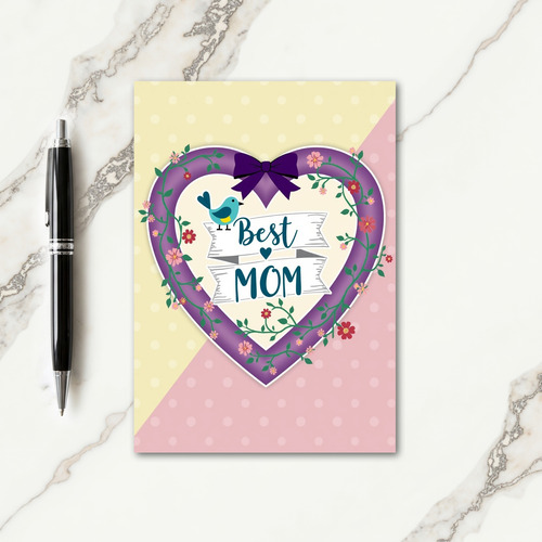 Violet Heart Mothers Day Card