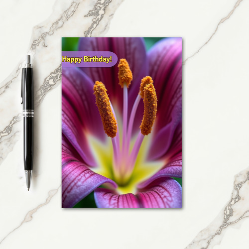 Violet Lily Birthday Card