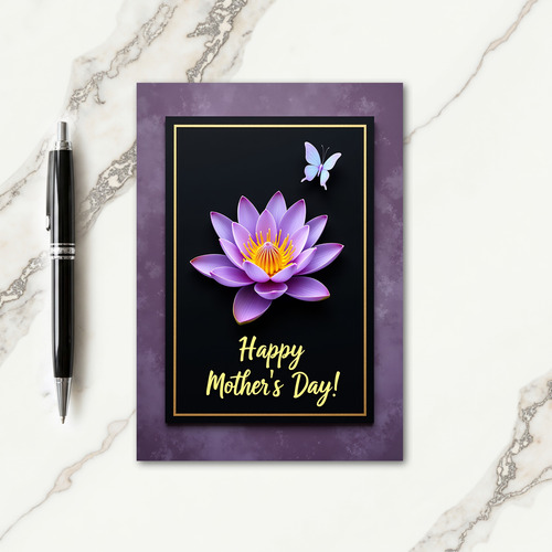 Violet Lotus Mothers Day Card