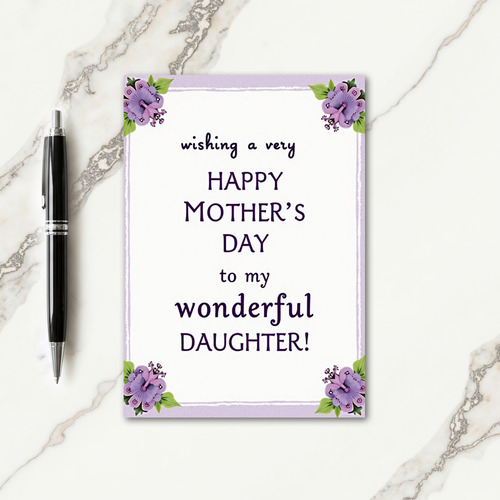 Violet Mothers Day Blossom Card