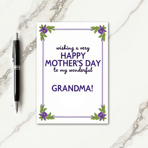 Violet Mothers Day Grandma Card