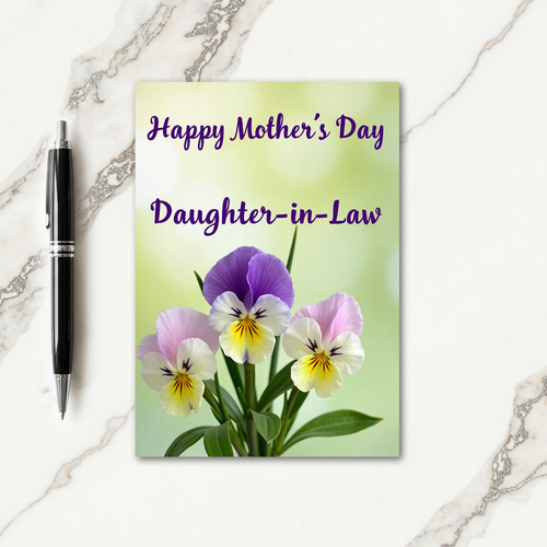 Violet Pansy Mothers Day Card
