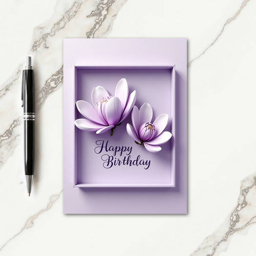 Violet Petal Birthday Card