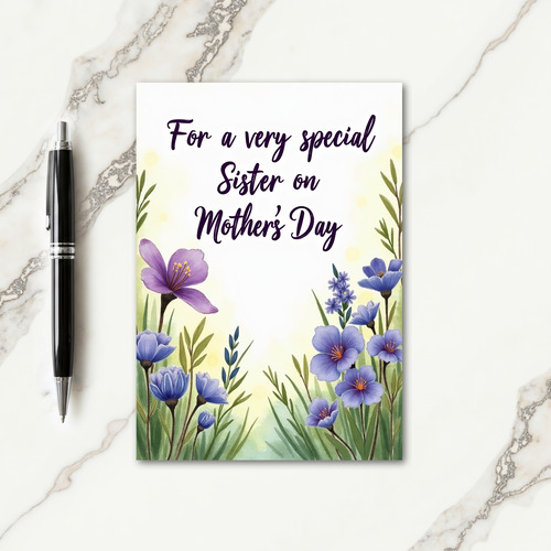 Violet Sisters Day Greeting Card