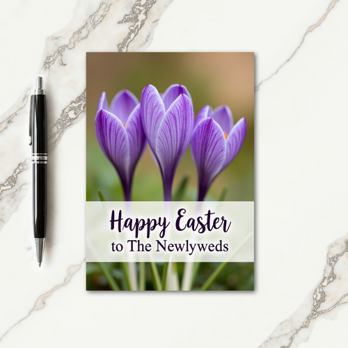 Violet Spring Newlyweds Easter Card