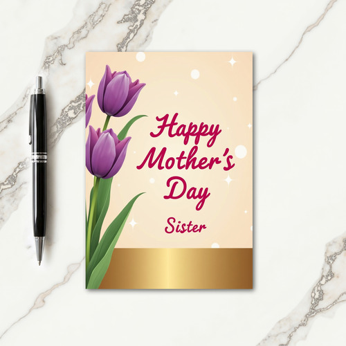 Violet Tulip Mothers Day Card