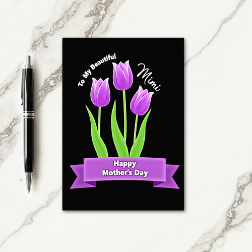Violet Tulips Mothers Day Card
