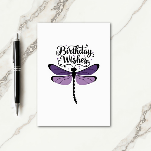 Violet Winged Insect Birthday Card