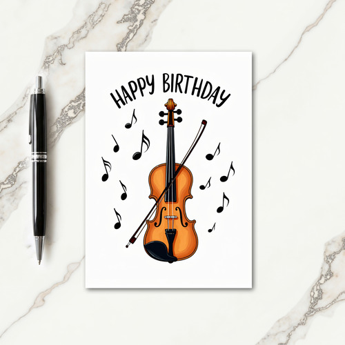 Violin Birthday Card