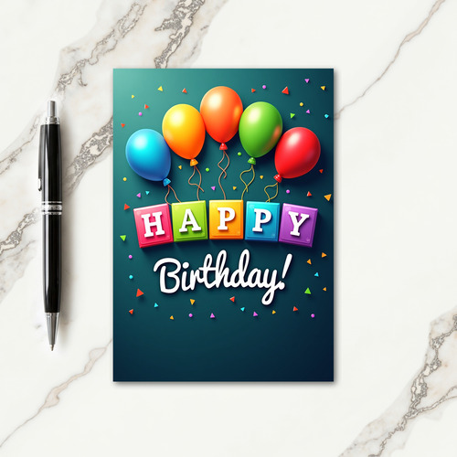 Vivid Balloons Birthday Card