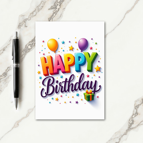 Vivid Birthday Balloon Card