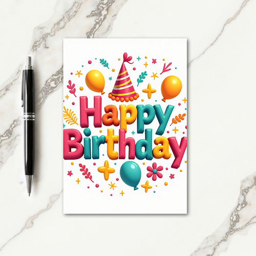Vivid Birthday Balloons Card