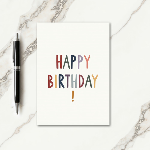 Vivid Birthday Typography Card