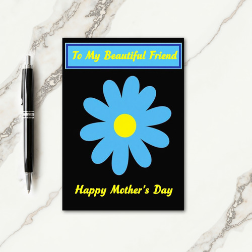 Vivid Blue Mothers Day Card