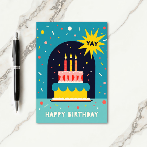 Vivid Cake Birthday Card