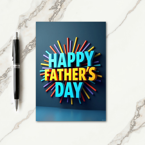 Vivid Fathers Day Block Art Card