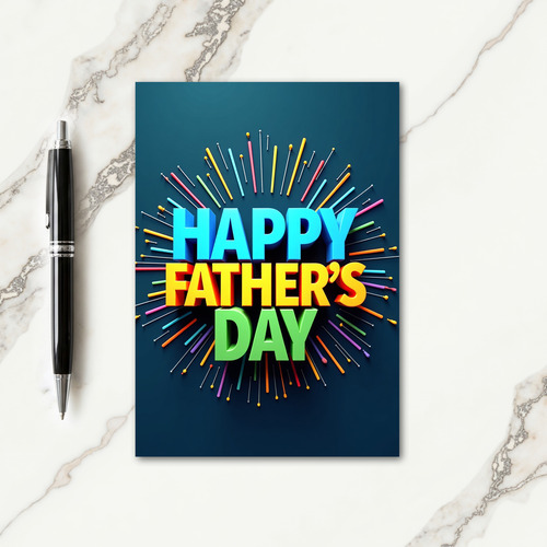 Vivid Fathers Day Burst Card