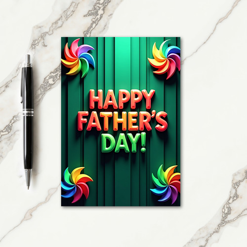 Vivid Fathers Day Inscription Card