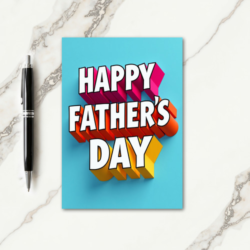 Vivid Fathers Day Message Card