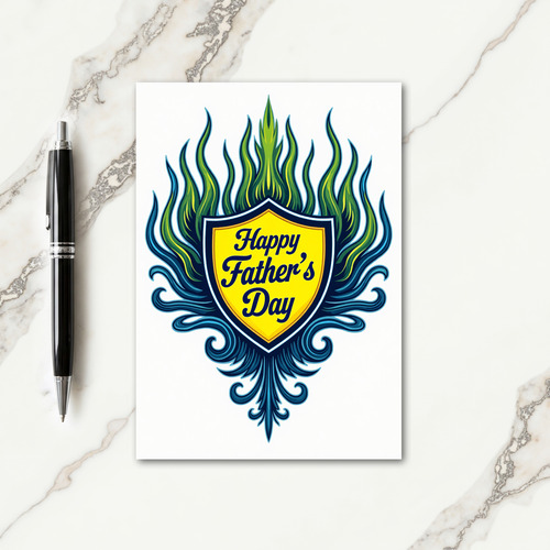 Vivid Fathers Day Shield Card