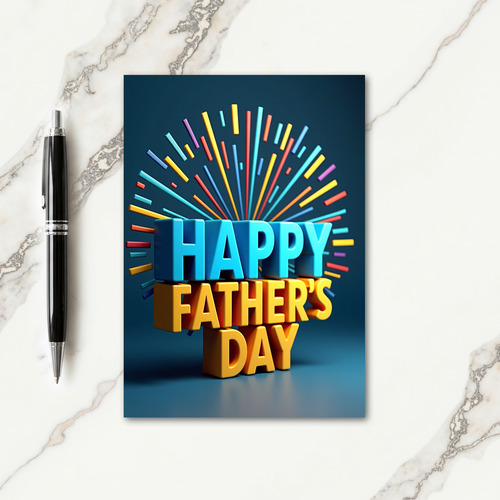 Vivid Fathers Day Type Card