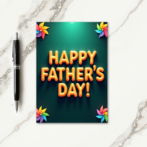 Vivid Fathers Day Wishes Card