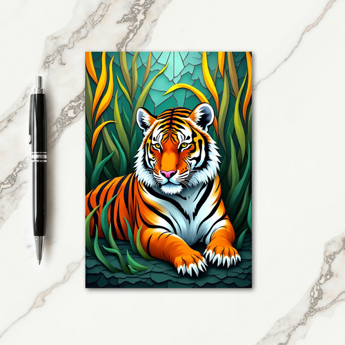 Vivid Feline Fathers Day Card