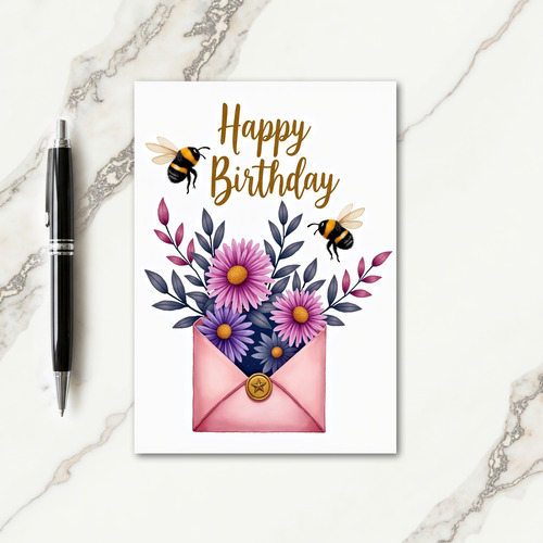 Vivid Floral Birthday Card