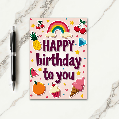 Vivid Fruits Birthday Card