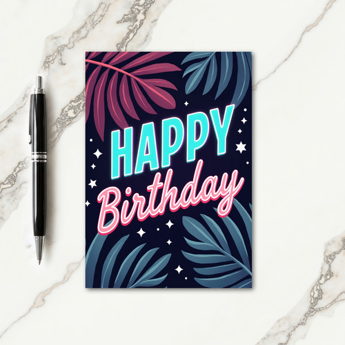Vivid Glow Birthday Card