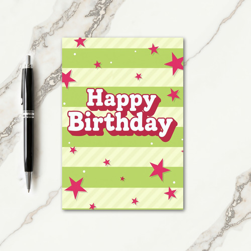 Vivid Green Birthday Card