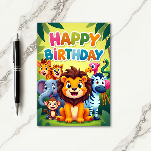 Vivid Jungle Birthday Card