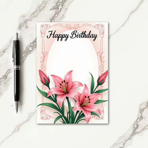 Vivid Lily Birthday Card