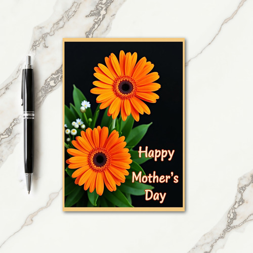 Vivid Orange Mothers Day Card