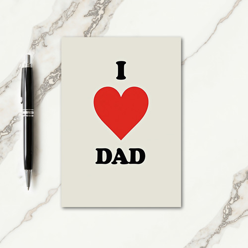 Vivid Red Heart Fathers Day Card